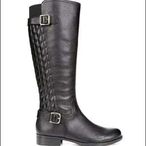 Wide calf black riding boots